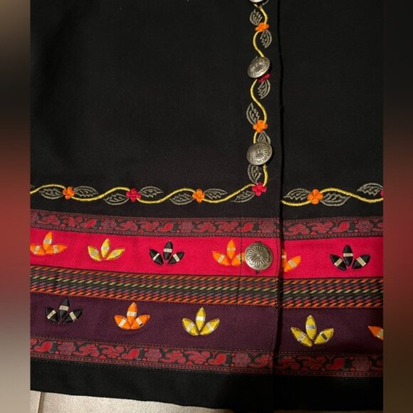Vintage Valencia Vest XL Unique details Black Cotton - Picture 4 of 6